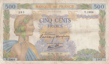 France 500 francs - La Paix - 16-01-1941 - Série Y.1904