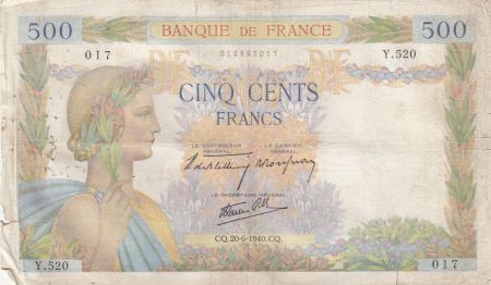 France 500 francs - La Paix - 20-06-1940 - Série Y.520