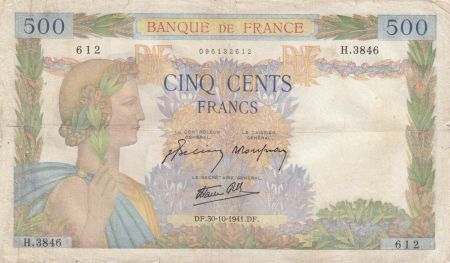 France 500 francs - La Paix - 30-10-1941 - Série H.3846