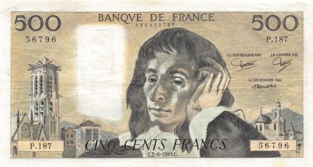 France 500 Francs - Pascal - 02-06-1983 - Série P.187