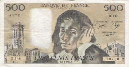 France 500 francs - Pascal - 02-07-1981 - Série B.146