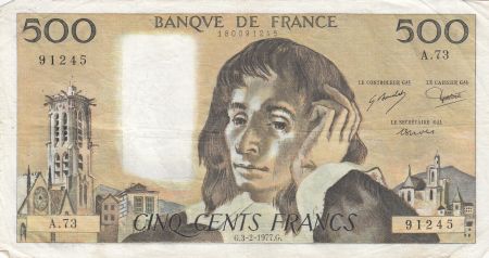 France 500 francs - Pascal - 03-02-1977 - Série A.73