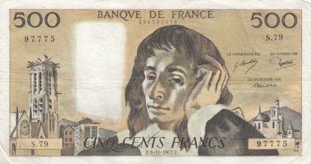 France 500 francs - Pascal - 03-11-1977 - Série S.79