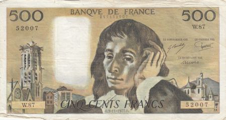 France 500 francs - Pascal - 03-11-1977 - Série W.87