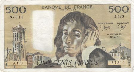 France 500 francs - Pascal - 04-09-1980 - Série J.123