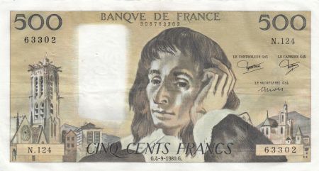 France 500 francs - Pascal - 04-09-1980 - Série N.124