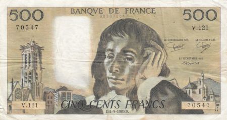 France 500 francs - Pascal - 04-09-1980 - Série V.121