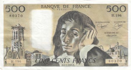 France 500 francs - Pascal - 05-01-1984 - Série H.196