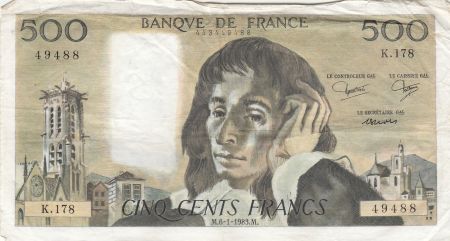 France 500 francs - Pascal - 06-01-1983 - Série K.178