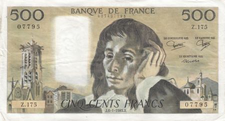 France 500 francs - Pascal - 06-01-1983 - Série Z.175