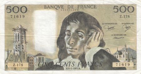 France 500 francs - Pascal - 06-01-1983 - Série Z.178