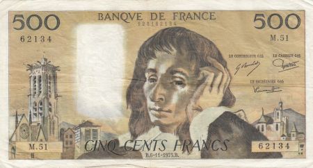 France 500 francs - Pascal - 06-11-1975 - Série M.51