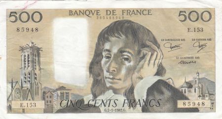 France 500 francs - Pascal - 07-01-1982 - Série E.153