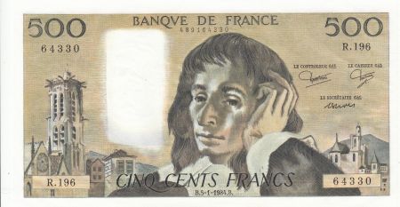 France 500 Francs - Pascal - Tour St Jacques - 05-01-1984 - Série R.196