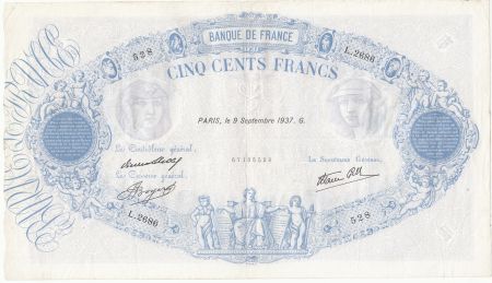 France 500 Francs - Rose et Bleu - 09-09-1937 - Série L.2686