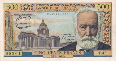 France 500 Francs - Victor Hugo - 02/09/1954 - Série T.42