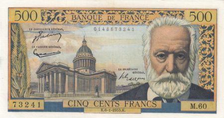 France 500 Francs - Victor Hugo - 06-01-1955 - Série M.60