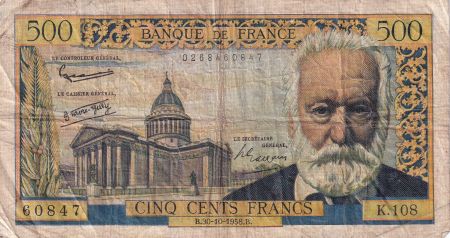 France 500 Francs - Victor Hugo - 30-10-1958 - Série K.108