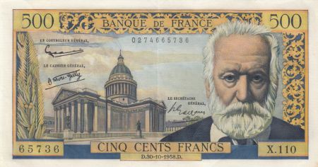 France 500 Francs - Victor Hugo - 30-10-1958 - Série X.110