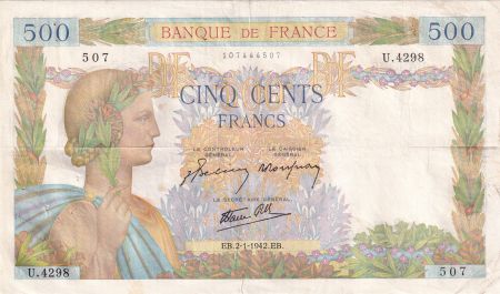 France 500 Francs La Paix - 02-01-1942 Série U.4298