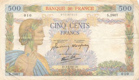 France 500 Francs La Paix - 08-05-1941 - Série S.2807