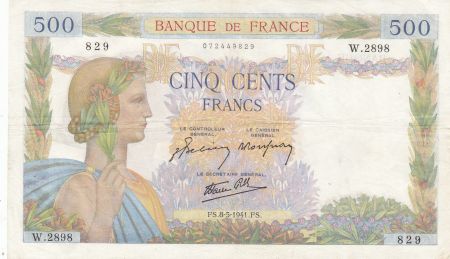 France 500 Francs La Paix - 08-05-1941 Série W.2898