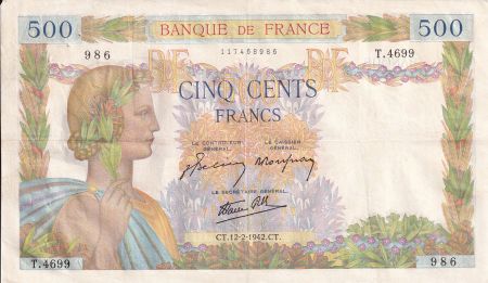 France 500 Francs La Paix - 12-02-1942 Série T.4699