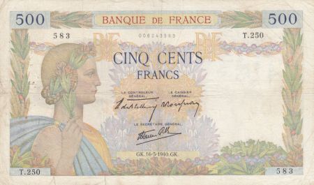 France 500 Francs La Paix - 16-05-1940 Série T.250 - TB+