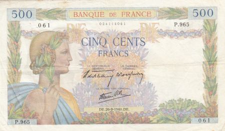 France 500 Francs La Paix - 31-10-1940 - Série P.965