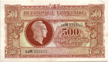 France 500 Francs Marianne - 1945 Lettre M - Série 13 M