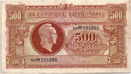 France 500 Francs Marianne - 1945 Lettre M - Série 89 M