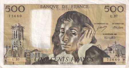 France 500 Francs Pascal - 06-12-1973 - Série U.37