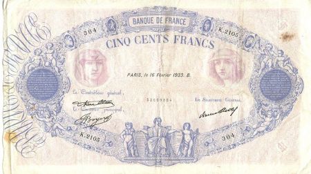 France 500 Francs Rose et Bleu - 1933