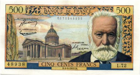 France 500 Francs Victor Hugo - 04-08-1955 Série L.72