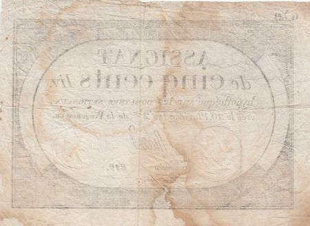 France 500 Livres - 20 Pluviose An II (8.2.1794) - TB+ - Sign. Ribou