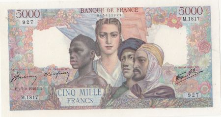 France 5000 Francs - Empire Français - 07-02-1946 - Série M.1817