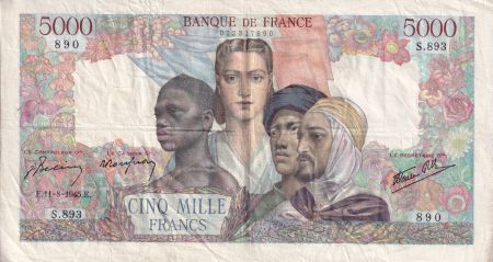 France 5000 Francs - Empire Français - 11-08-1945 - Série S.893 - F.47.38