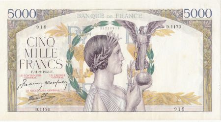 France 5000 Francs - Victoire - 11-02-1943 - Série D.1170