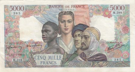 France 5000 Francs Empire Français 08-02-1945 Série M.288 - TTB