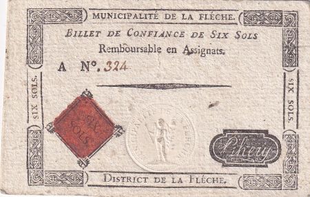 France 6 Sols - Sarthe - Municipalité de la Flèche - Série A - 1791