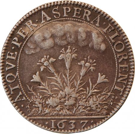 France ANNE D\'AUTRICHE  Réconciliation du roi et de la reine  - JETON ARGENT 1637 R1