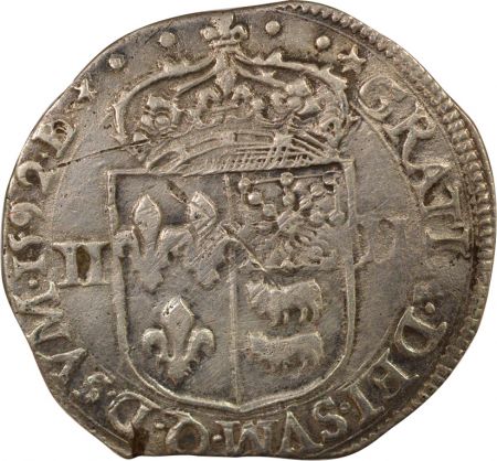 France Béarn, Henri IV - 1/4 Ecu Argent- 1592 Pau