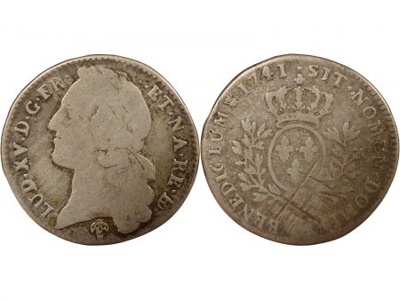 France Béarn, Louis XV - 1/5 Ecu Argent, au Bandeau - 1741 Pau