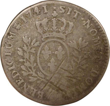 France Béarn, Louis XV - 1/5 Ecu Argent, au Bandeau - 1741 Pau