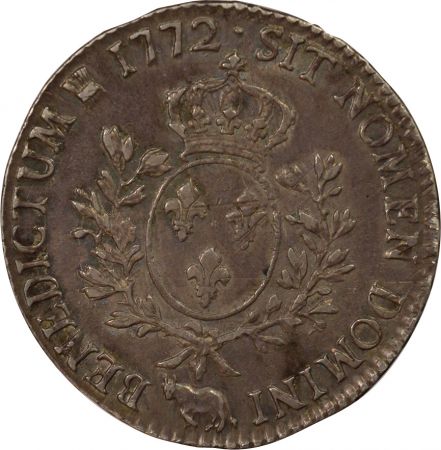 France Béarn, Louis XV - Ecu Argent, à la Vieille Tête - 1772 Pau