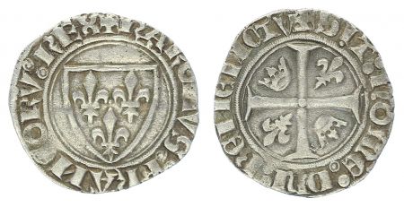 France Blanc Guénar, Charles VI - ND (1380-1422) - Romans Point 2e