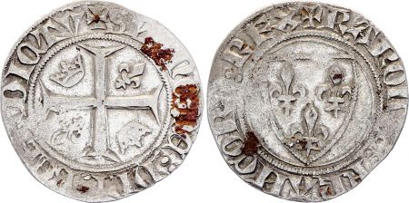 France Blanc Guénar, Charles VI - ND (1380-1422) - Tours - Point 6em