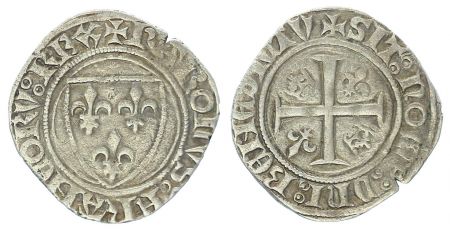 France Blanc Guénar, Charles VI - ND (1380-1422) - Tours Point 6e