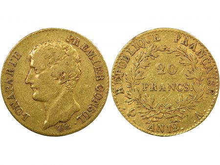 France Bonaparte Ier Consul - 20 Francs Or - An 12 A Paris