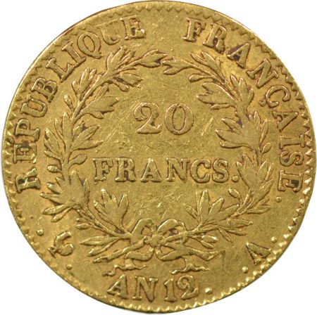 France Bonaparte Ier Consul - 20 Francs Or - An 12 A Paris